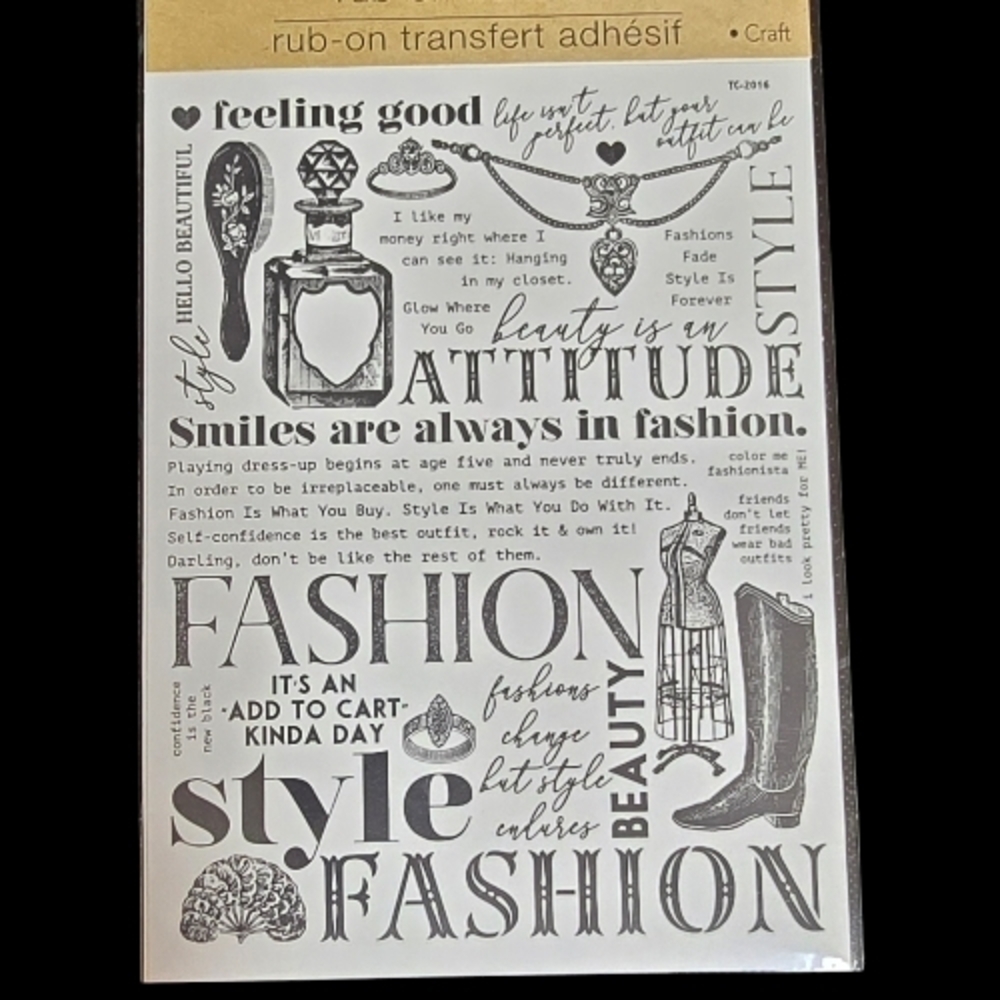 4 Pk Rub-On Transfer Sentiment & Script Set - Picture 5 of 6